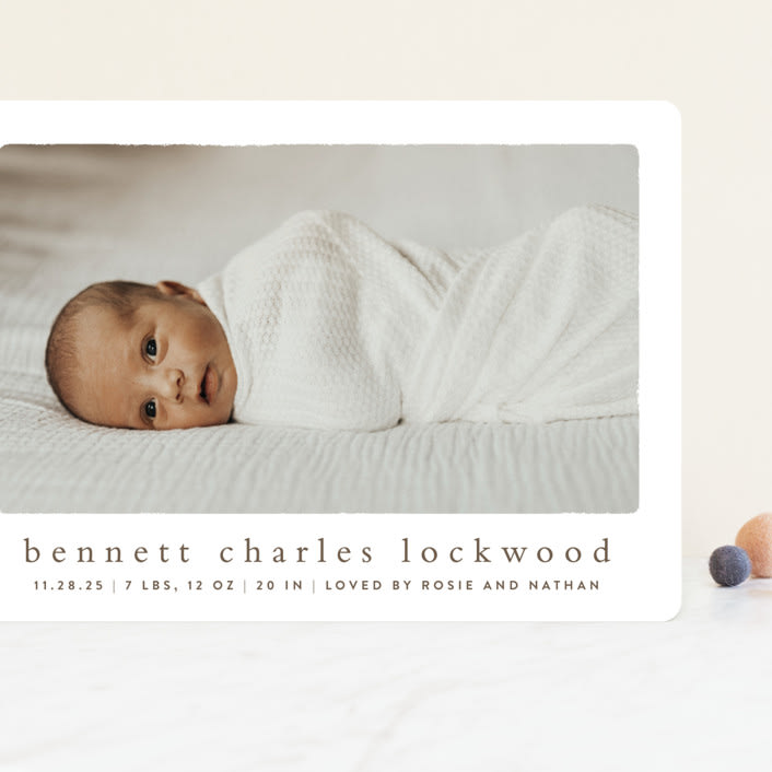 "Rustic" - Birth Announcements in Chestnut by Ekko Studio - Front