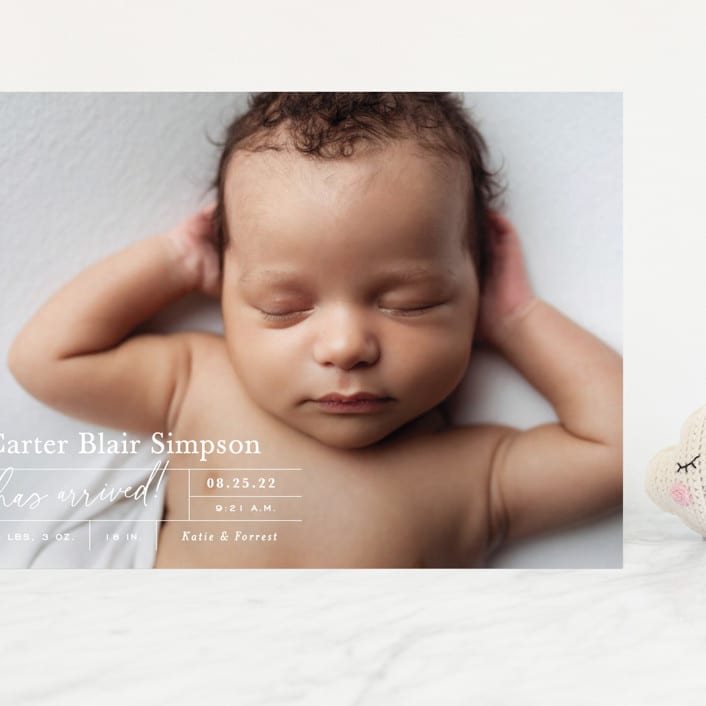 "certified cute" - Birth Announcements in Snow by Sara Hicks Malone - Front