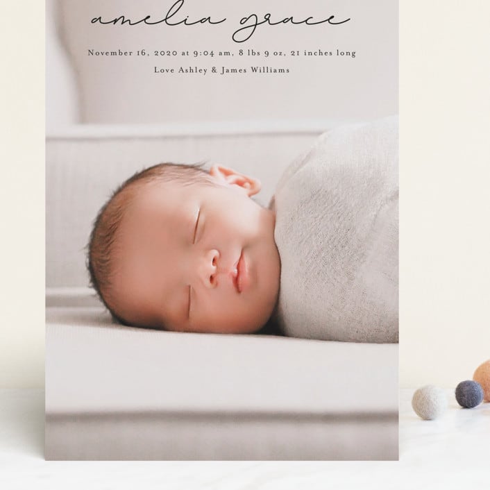 "pure grace" - Birth Announcements in Onyx by Kasia Labocki - Front