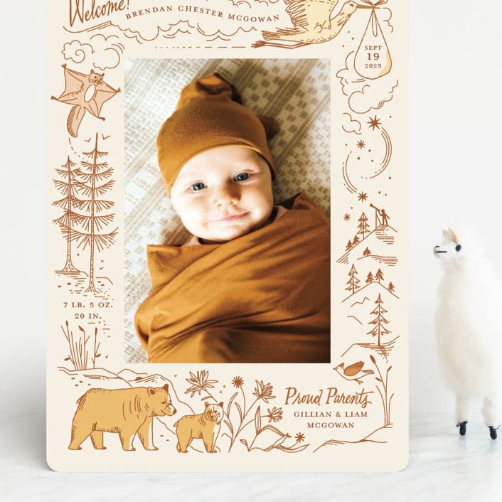 "Baby Bear" - Birth Announcements in Cream by Morgan Ramberg - Front
