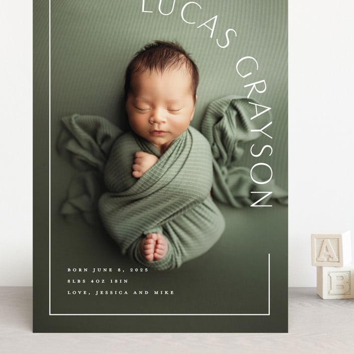 "Take Shape" - Birth Announcements in Snow by Lauren Chism - Front
