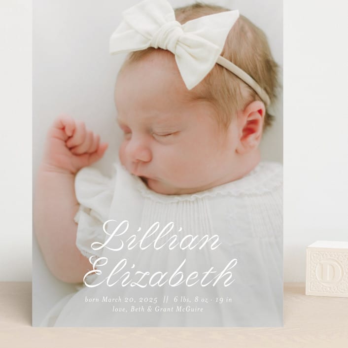 "Georgette" - Birth Announcements in Cotton by Megan Davis - Front