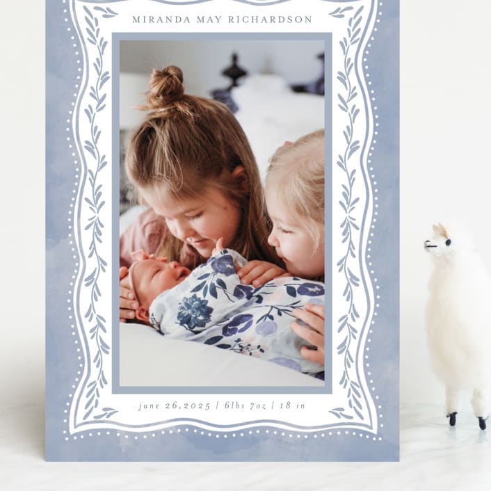 "Baby Frame" - Birth Announcements in Cornflower by Chris Griffith - Front