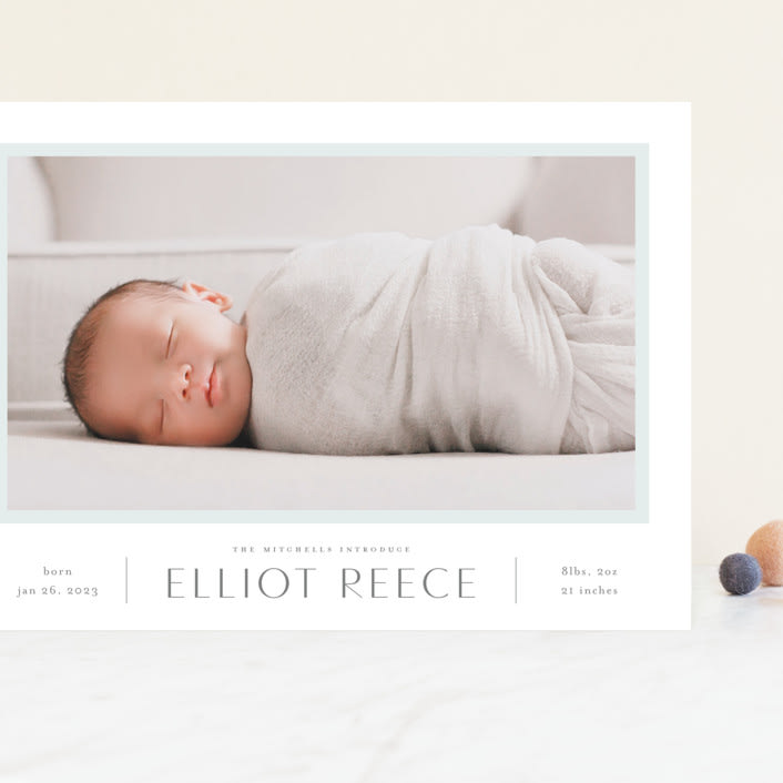 "So Proud" - Birth Announcements in Sky by Carolyn MacLaren - Front