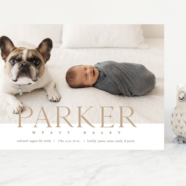 "modern classic" - Birth Announcements in Toffee by Eric Clegg - Front