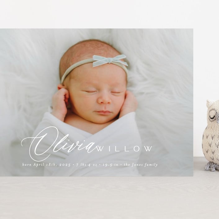 "Serenity" - Birth Announcements in Cloud by Everett Paper Goods - Front