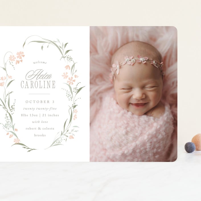 "Dottie" - Birth Announcements in Sweet Pea by Erin L. Wilson - Front