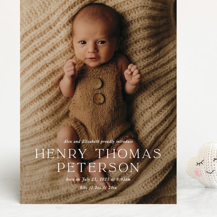 "Refined" - Birth Announcements in Powder by Melissa Egan of Pistols - Front
