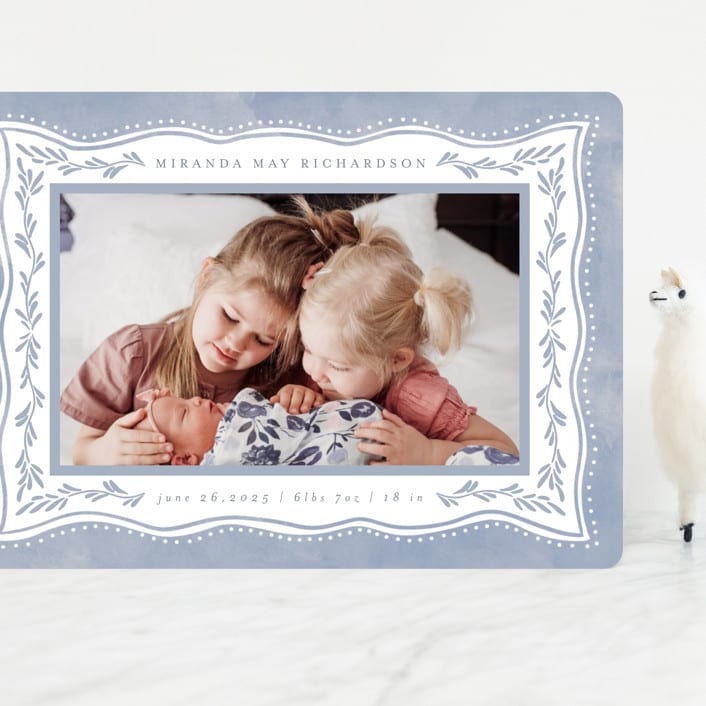 "Baby Frame" - Birth Announcements in Cornflower by Chris Griffith - Front