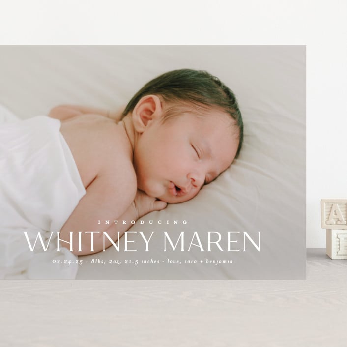 "Baby Classic" - Birth Announcements in Cloud by Carolyn MacLaren - Front