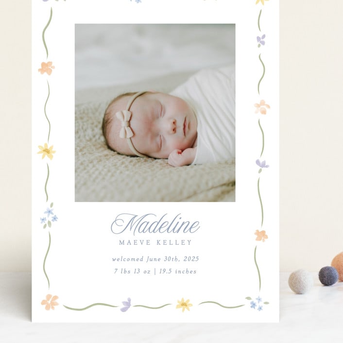 "Petite Garden" - Birth Announcements in Bouquet by Robert and Stella - Front
