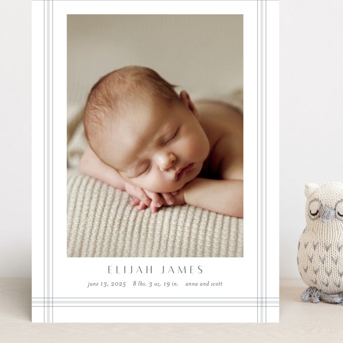 "Soft plaid" - Birth Announcements in Cement by Stacey Meacham - Front
