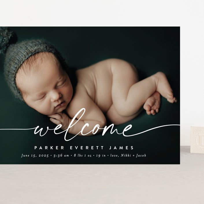 "Little Welcome" - Birth Announcements in Cloud by Susan Asbill - Front