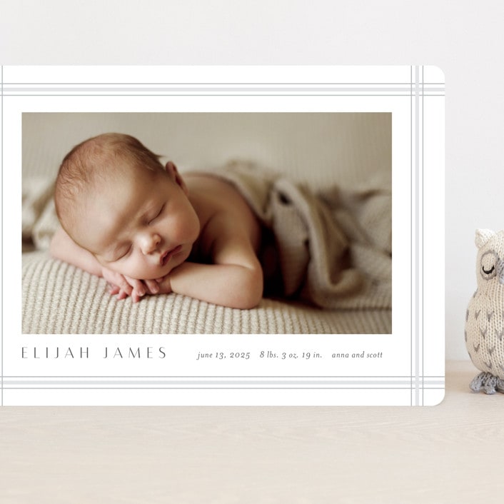 "Soft plaid" - Birth Announcements in Cement by Stacey Meacham - Front