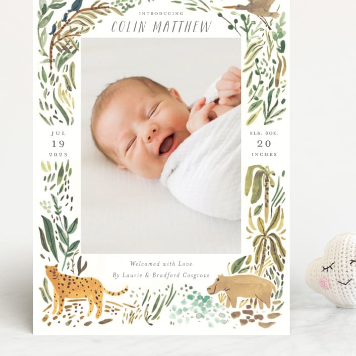 "Jungle Friends" - Birth Announcements in Jungle by Morgan Ramberg - Front