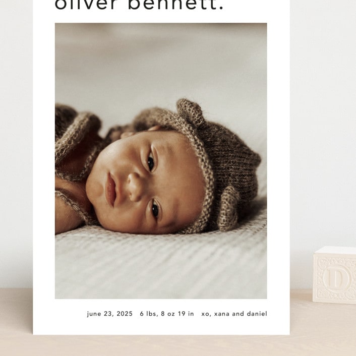 "Simple name" - Birth Announcements in Cotton by Stacey Meacham - Front