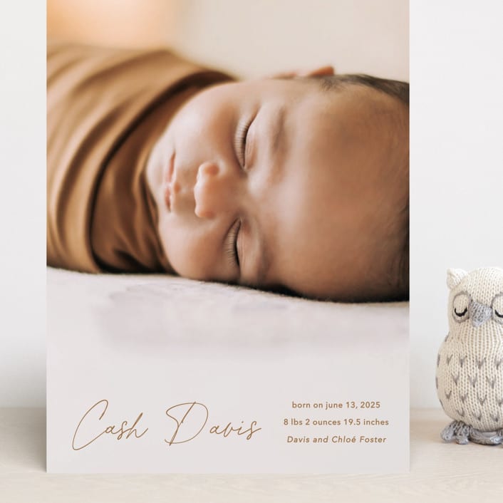 "Swaddle" - Birth Announcements in Rust by Stacey Meacham - Front