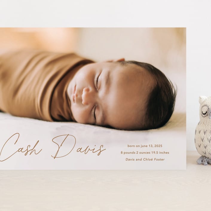 "Swaddle" - Birth Announcements in Rust by Stacey Meacham - Front