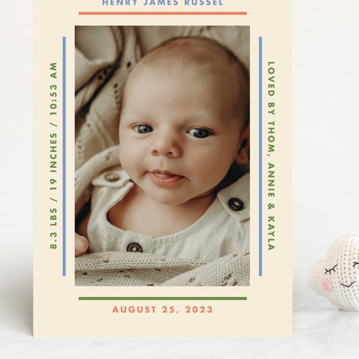 "Framework" - Birth Announcements in Halo by Baumbirdy - Front