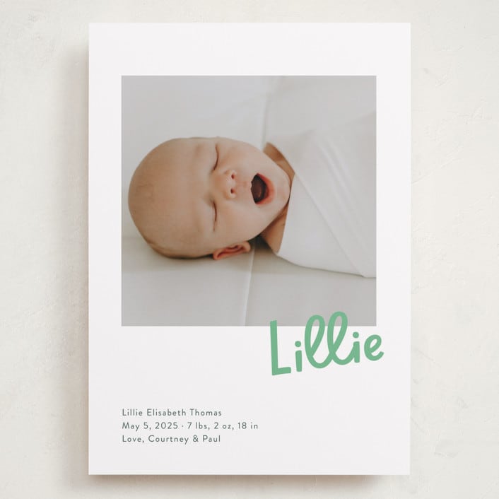 "Jolly Good" - Birth Announcements in Clover by Megan Davis - Front