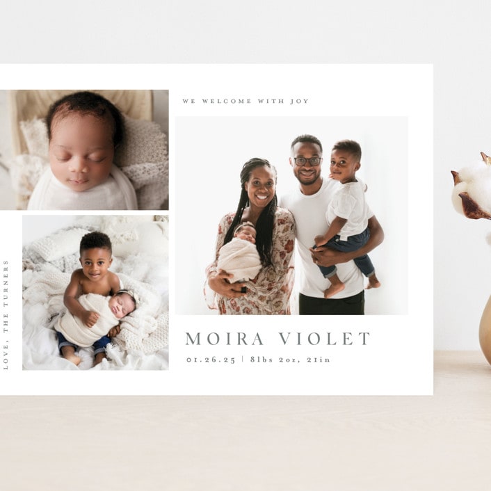 "Welcome with Joy" - Birth Announcements in Stone by Carolyn MacLaren - Front