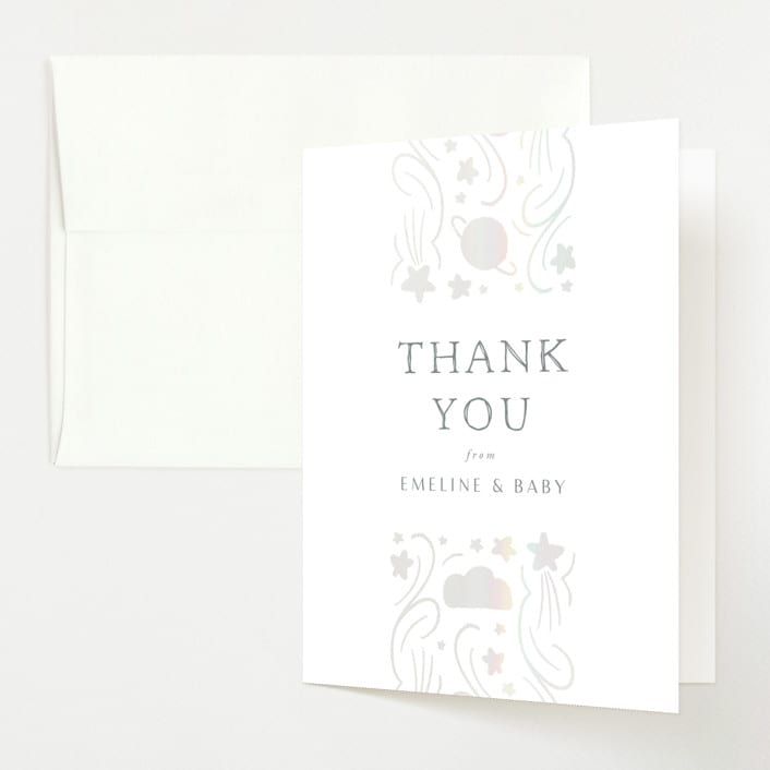 "Cloud Cover" - Baby Shower Thank You Cards in Midnight by Lehan Veenker - Front