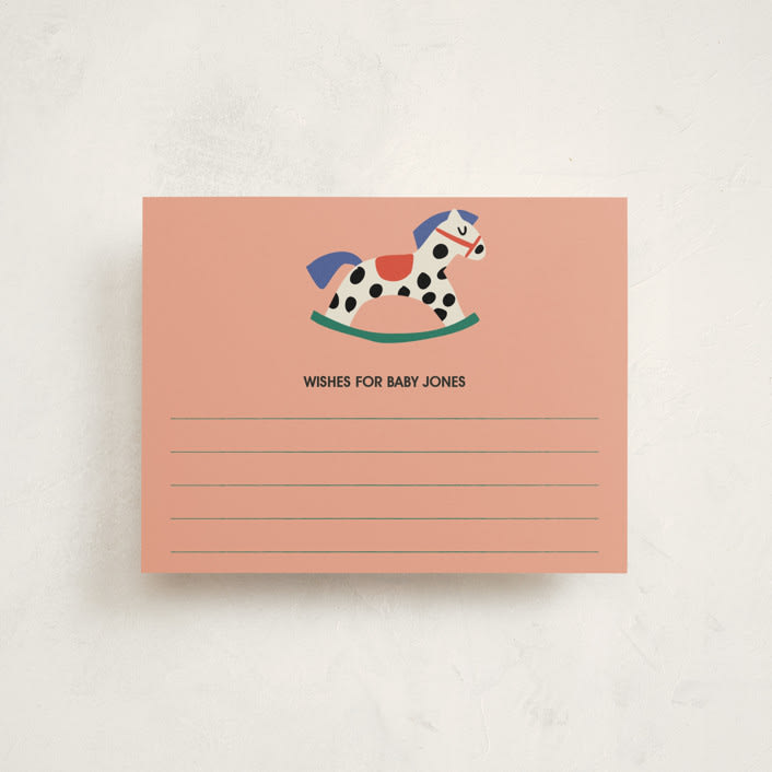 "Rocking Baby Shower" - Baby Shower Insert Cards in Peach by Harriet Richter - Front