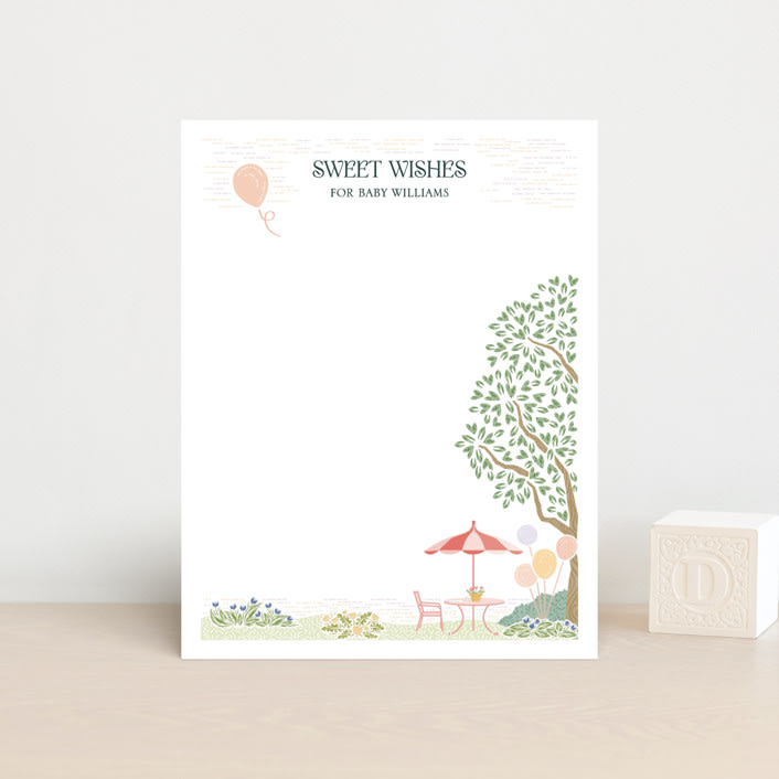 "Patio Party" - Baby Shower Insert Cards in Watermelon by Paper Sun Studio - Front