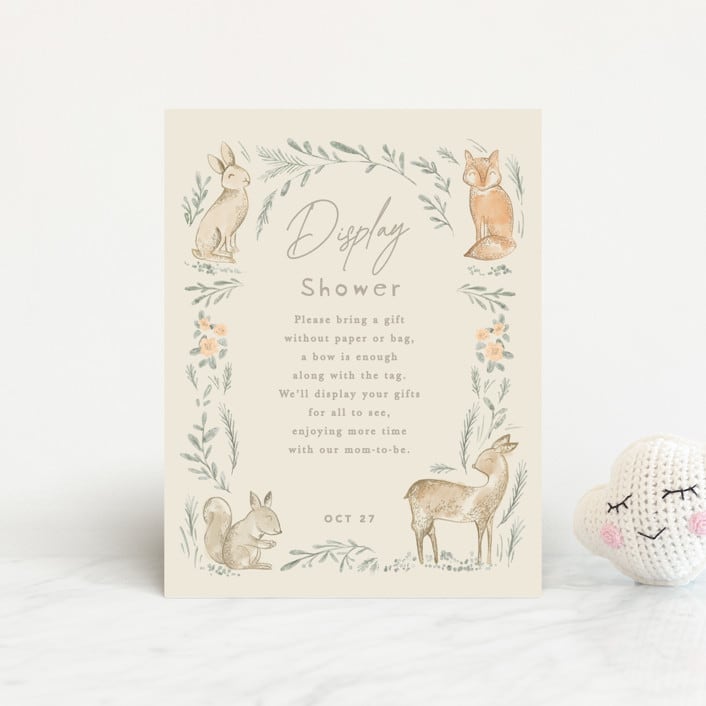 "Vintage woodland" - Baby Shower Insert Cards in Ginger by Creo Study - Front