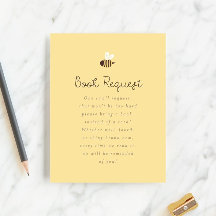 "Little Honey" - Baby Shower Insert Cards in Greige by Itsy Belle Studio - Front