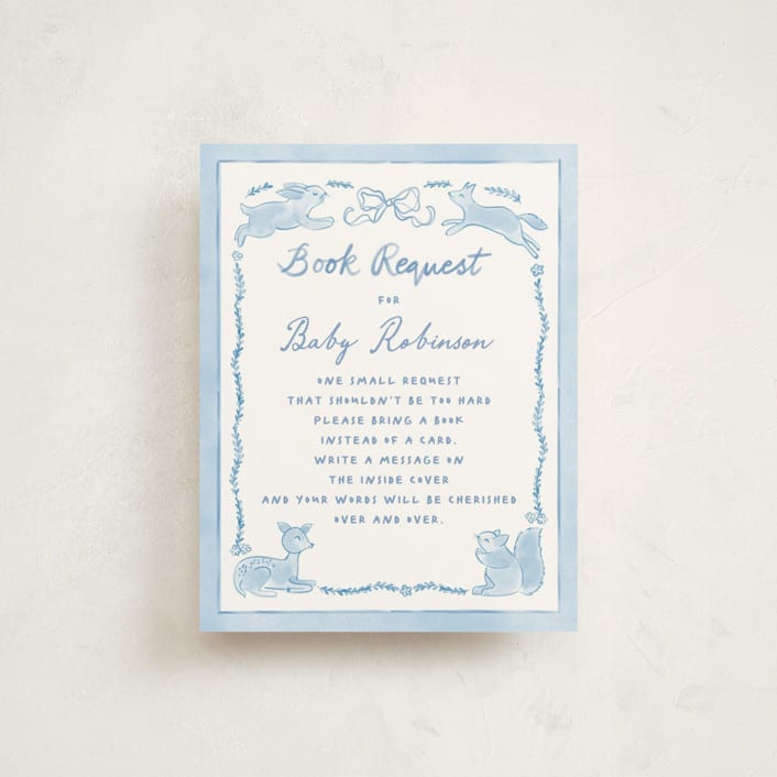 "Folk woodland" - Baby Shower Insert Cards in Sky by Creo Study - Front