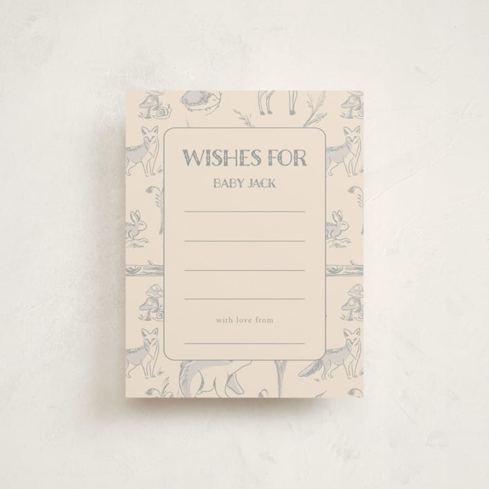 "Forest Toile" - Baby Shower Insert Cards in Bamboo by Teju Reval - Front