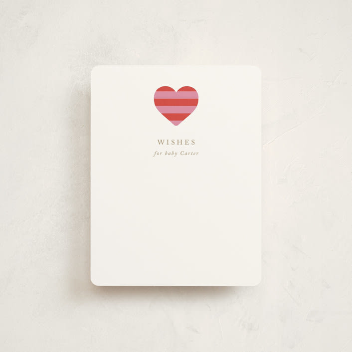 "Striped Baby Buggy" - Baby Shower Insert Cards in Rose by mo kelley - Front