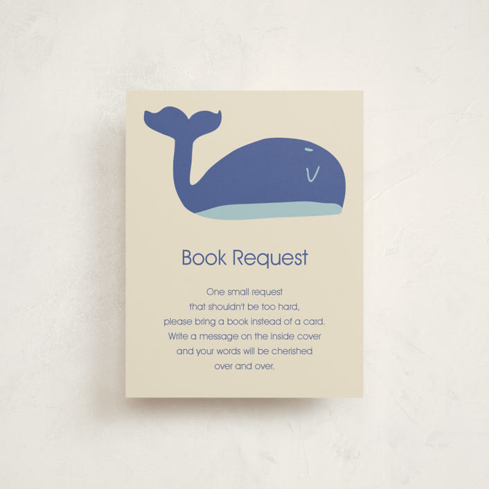 "Whale Hello" - Baby Shower Insert Cards in Sea by Harriet Richter - Front