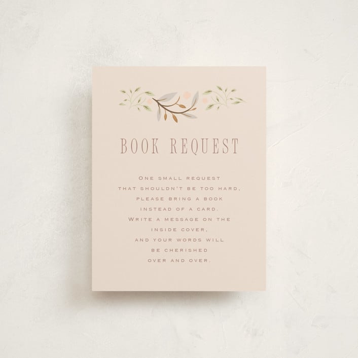 "Storybook" - Baby Shower Insert Cards in Blush by Hannah Williams - Front