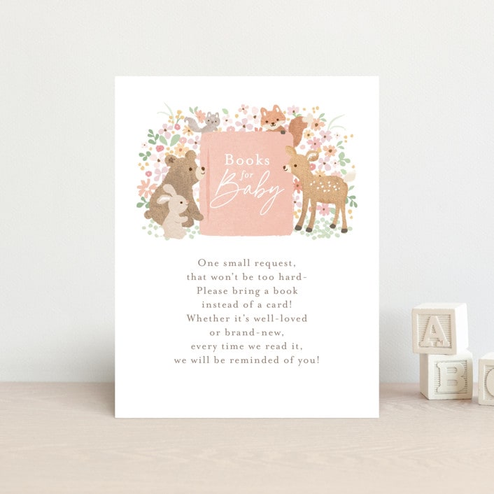 "Banner announcement" - Baby Shower Insert Cards in Petal by Jennifer Wick - Front