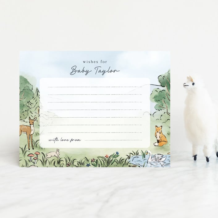 "A Woodland Adventure" - Baby Shower Insert Cards in Forest by Elly - Front