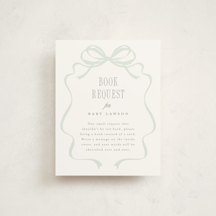 "Storybook Geese" - Baby Shower Insert Cards in Mint by Everett Paper Goods - Front