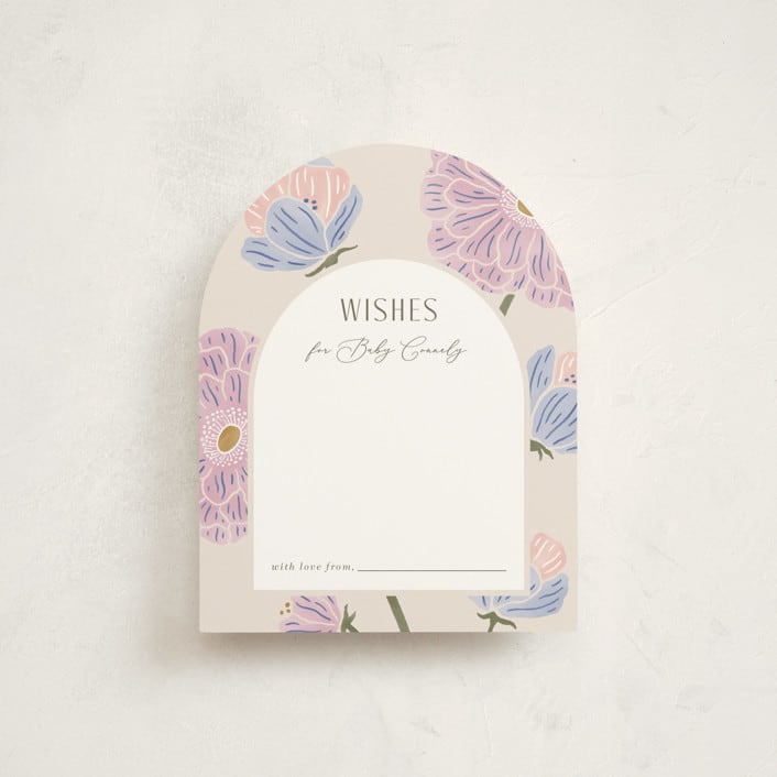 "Spring Blooms" - Baby Shower Insert Cards in Petal by Brandy Folse - Front