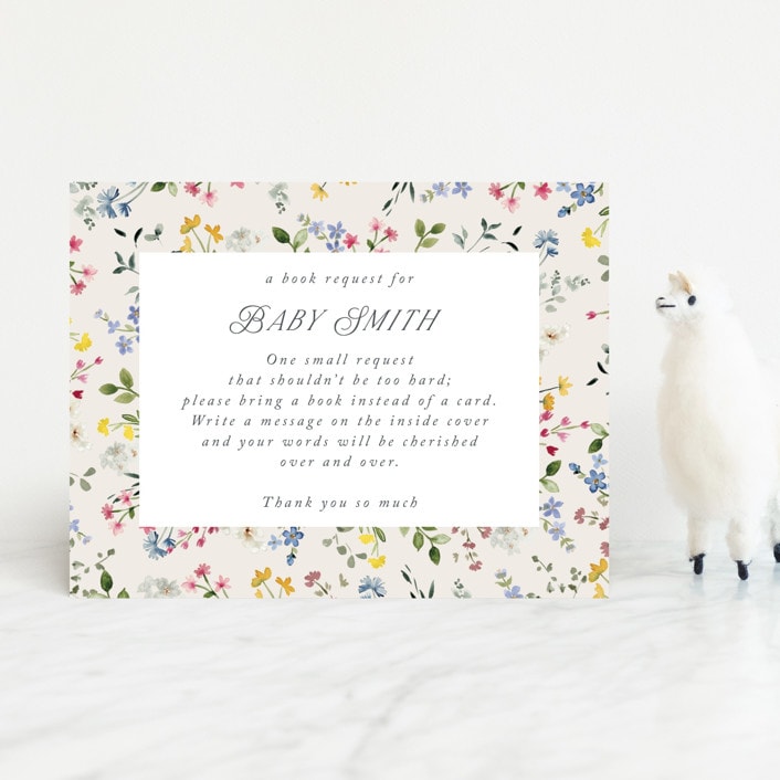 "belle" - Baby Shower Insert Cards in Meadow by Petra Kern - Front