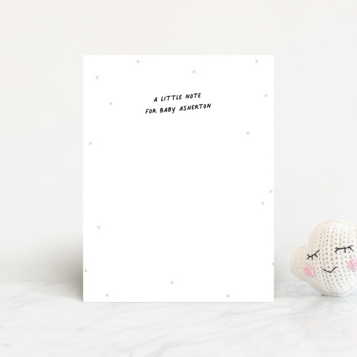 "Little Sibling" - Baby Shower Insert Cards in Cotton Candy by Lea Delaveris - Front