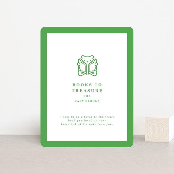 "Stork Crest" - Baby Shower Insert Cards in Lawn by mo kelley - Front