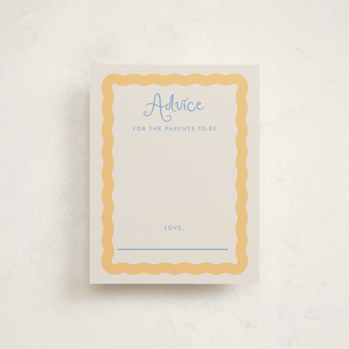"Augusta" - Baby Shower Insert Cards in Melon by Megan Davis - Front