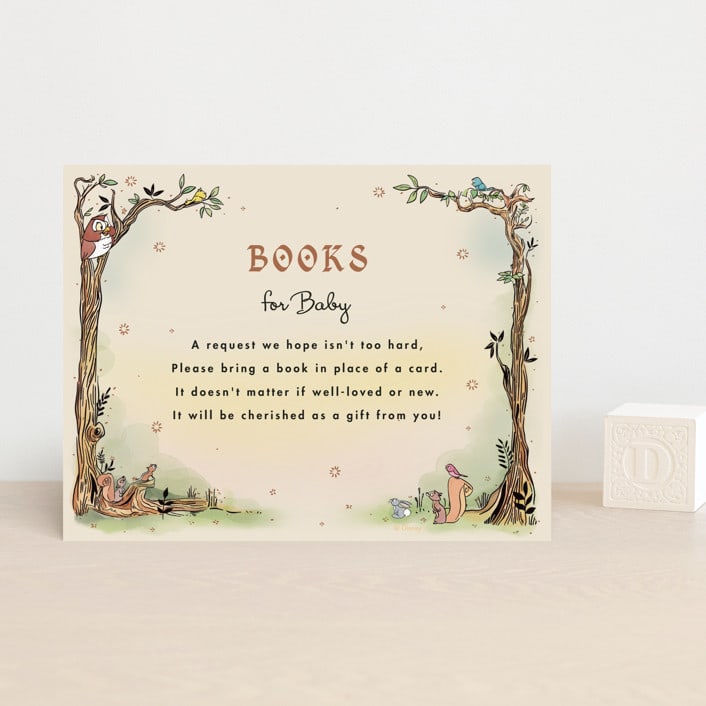 "Medieval Letters Fairytale" - Baby Shower Insert Cards in Peach by Becky Nimoy - Front