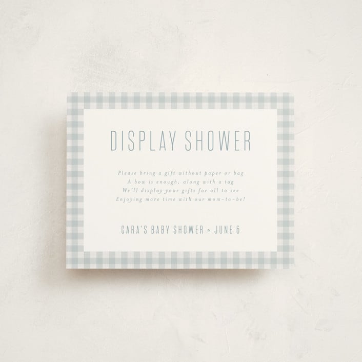 "Charming" - Baby Shower Insert Cards in Sky by Lea Delaveris - Front