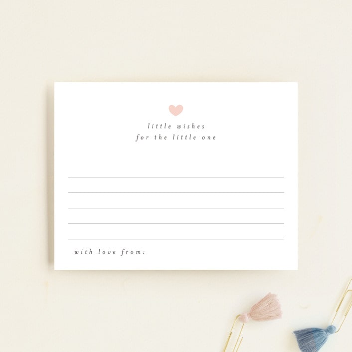 "Sea" - Baby Shower Insert Cards in Blush by Lori Wemple - Front