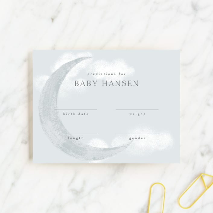 "Moondust" - Baby Shower Insert Cards in Cloud by Everett Paper Goods - Front
