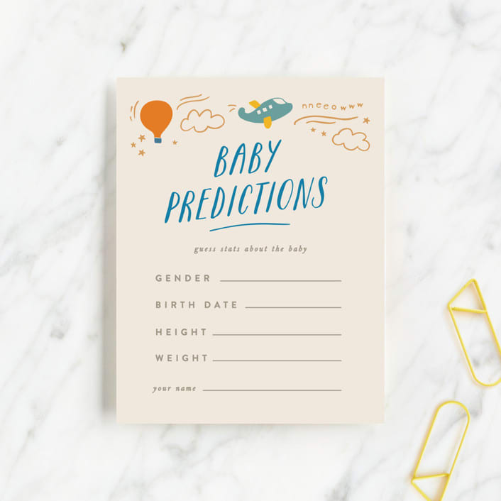 "Adventure Begins" - Baby Shower Insert Cards in Blue Jay by Creo Study - Front