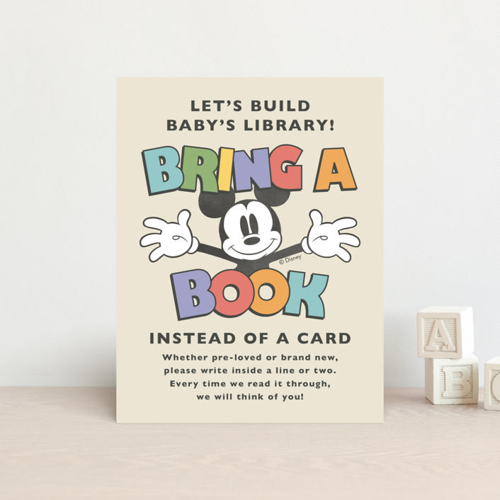 "Disney's Mickey Mouse Oh, Boy!" - Baby Shower Insert Cards in Natural by Heather Schertzer - Front
