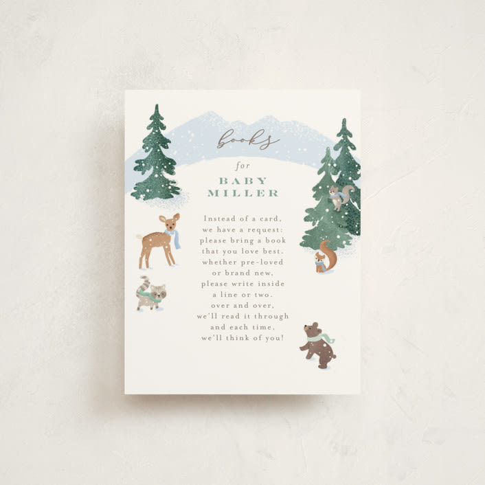 "Winter Wonderland" - Baby Shower Insert Cards in Sky by Jennifer Wick - Front
